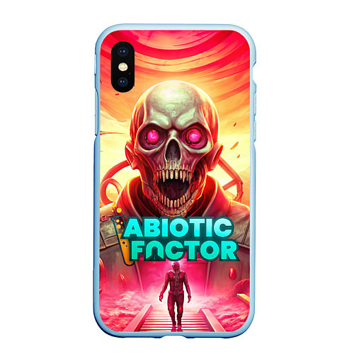 Чехол iPhone XS Max матовый Abiotic Factor монстр с черепом / 3D-Голубой – фото 1