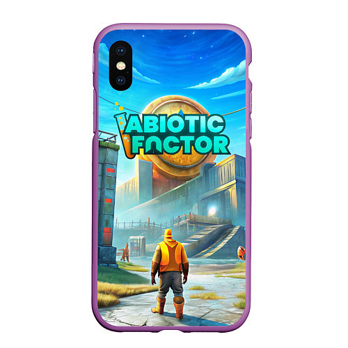 Чехол iPhone XS Max матовый Abiotic Factor атомный завод / 3D-Фиолетовый – фото 1