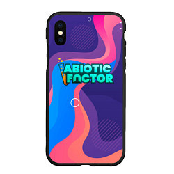 Чехол iPhone XS Max матовый Abiotic Factor яркие полосы, цвет: 3D-черный