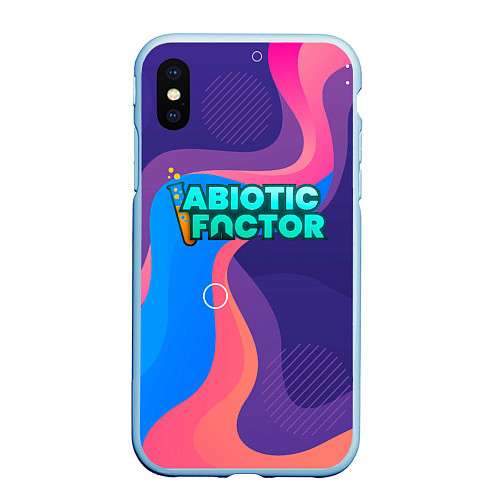 Чехол iPhone XS Max матовый Abiotic Factor яркие полосы / 3D-Голубой – фото 1