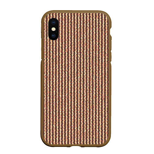 Чехол iPhone XS Max матовый Мелкая мозаика золотистый коричневый / 3D-Коричневый – фото 1