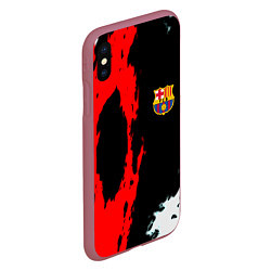 Чехол iPhone XS Max матовый Barcelona fc краски спорт, цвет: 3D-малиновый — фото 2