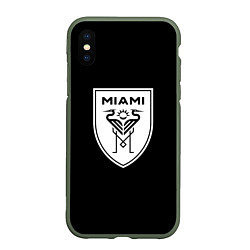 Чехол iPhone XS Max матовый Inter fc club, цвет: 3D-темно-зеленый