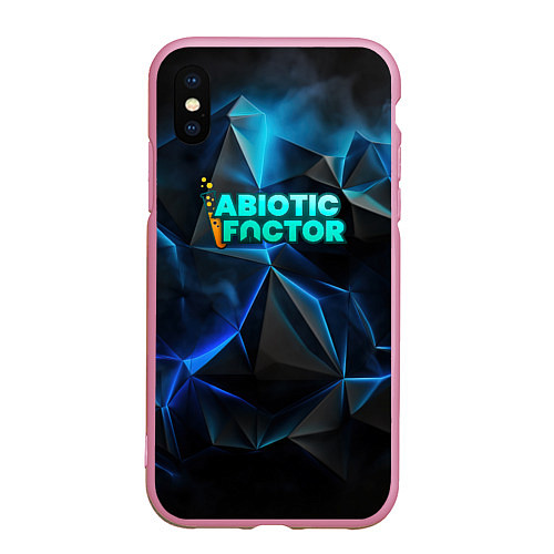 Чехол iPhone XS Max матовый Abiotic Factor логотип холодный фон / 3D-Розовый – фото 1