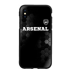 Чехол iPhone XS Max матовый Arsenal sport на темном фоне посередине, цвет: 3D-черный