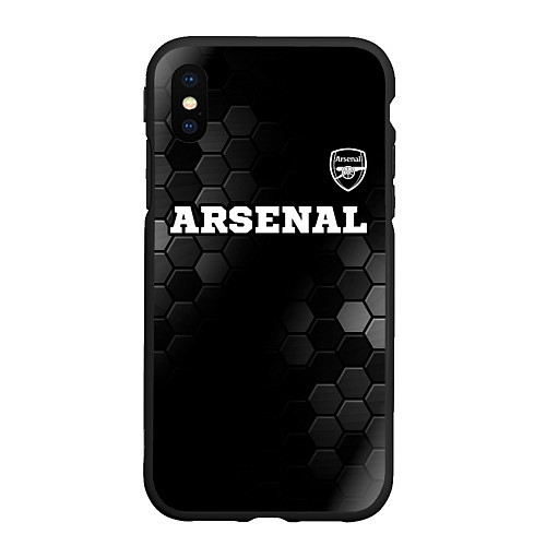 Чехол iPhone XS Max матовый Arsenal sport на темном фоне посередине / 3D-Черный – фото 1