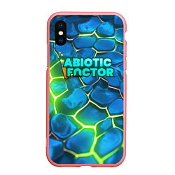 Чехол iPhone XS Max матовый Abiotic Factor logo bright neon