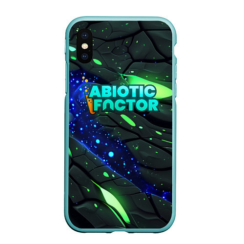 Чехол iPhone XS Max матовый Abiotic Factor logo bright neon / 3D-Мятный – фото 1