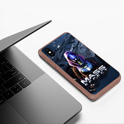 Чехол iPhone XS Max матовый Mass Effect ТалиЗора, цвет: 3D-коричневый — фото 2