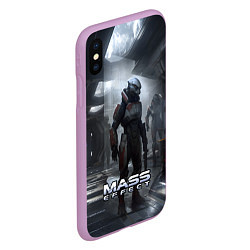 Чехол iPhone XS Max матовый Mass Effect game - пришелец, цвет: 3D-сиреневый — фото 2