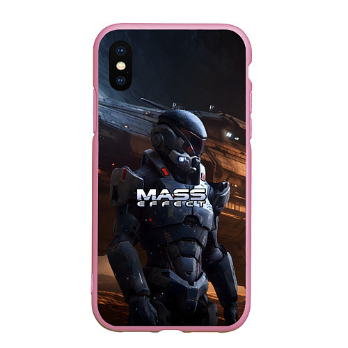 Чехол iPhone XS Max матовый Mass Effect game space / 3D-Розовый – фото 1