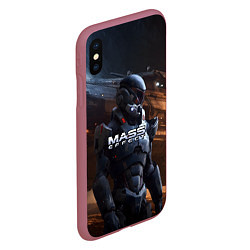 Чехол iPhone XS Max матовый Mass Effect game space, цвет: 3D-малиновый — фото 2