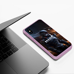 Чехол iPhone XS Max матовый Mass Effect game space, цвет: 3D-сиреневый — фото 2