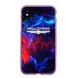 Чехол iPhone XS Max матовый Helldivers: Space Logo