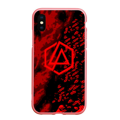 Чехол iPhone XS Max матовый Linkin park red logo / 3D-Баблгам – фото 1