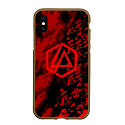 Чехол iPhone XS Max матовый Linkin park red logo