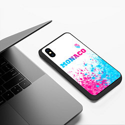 Чехол iPhone XS Max матовый Monaco neon gradient style посередине, цвет: 3D-черный — фото 2