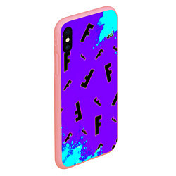 Чехол iPhone XS Max матовый Fortnite neon steel colors epic, цвет: 3D-баблгам — фото 2