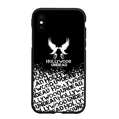 Чехол iPhone XS Max матовый Hollywood Undead rock / 3D-Черный – фото 1