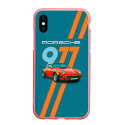 Чехол iPhone XS Max матовый Porsche 911 немецкий спорткар