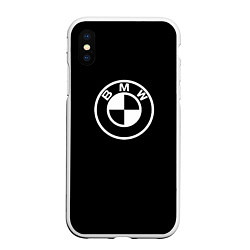 Чехол iPhone XS Max матовый BMW белое лого