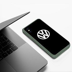 Чехол iPhone XS Max матовый Volkswagen sport avto, цвет: 3D-темно-зеленый — фото 2