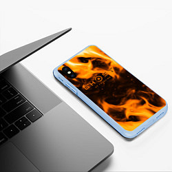 Чехол iPhone XS Max матовый Ghost of Tsushima шторм оранж, цвет: 3D-голубой — фото 2