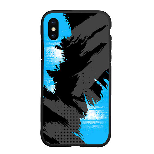 Чехол iPhone XS Max матовый Extreme blue / 3D-Черный – фото 1