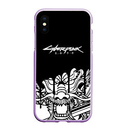 Чехол iPhone XS Max матовый Cyberpunk steel samurai