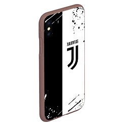 Чехол iPhone XS Max матовый Juventus краски текстура спорт, цвет: 3D-коричневый — фото 2