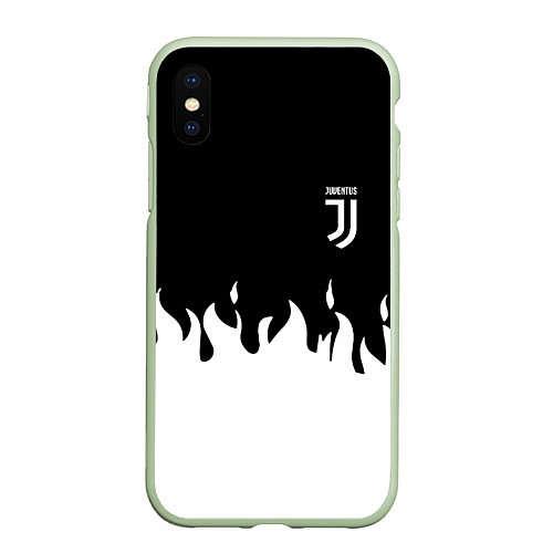 Чехол iPhone XS Max матовый Juventus fire / 3D-Салатовый – фото 1