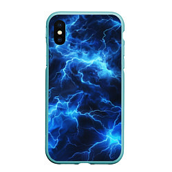 Чехол iPhone XS Max матовый Элементаль энергии текстура, цвет: 3D-мятный