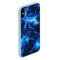 Чехол iPhone XS Max матовый Элементаль энергии текстура, цвет: 3D-голубой — фото 2