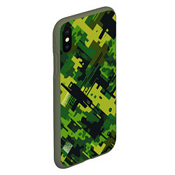 Чехол iPhone XS Max матовый Camouflage - pattern ai art, цвет: 3D-темно-зеленый — фото 2