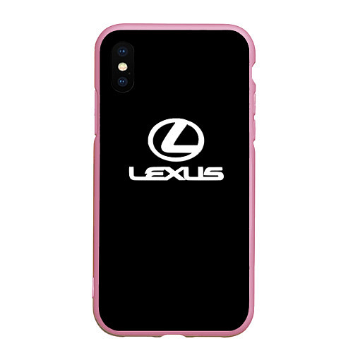 Чехол iPhone XS Max матовый Lexus white logo / 3D-Розовый – фото 1