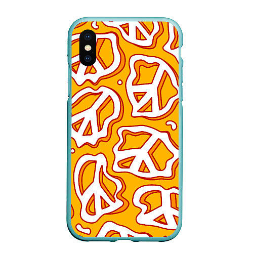 Чехол iPhone XS Max матовый Pattern peace / 3D-Мятный – фото 1