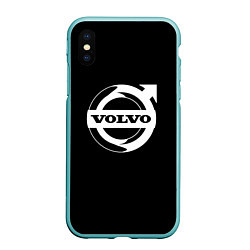 Чехол iPhone XS Max матовый Volvo white logo, цвет: 3D-мятный