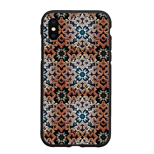 Чехол iPhone XS Max матовый Паттерн luxury узоры / 3D-Черный – фото 1