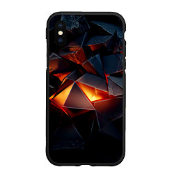 Чехол iPhone XS Max матовый Осколки стали с подсветкой, цвет: 3D-черный