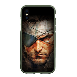 Чехол iPhone XS Max матовый Metal gear Venom Snake, цвет: 3D-темно-зеленый