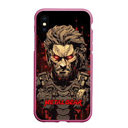 Чехол iPhone XS Max матовый Venom Snake Metal gear game, цвет: 3D-малиновый