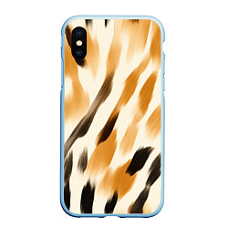 Чехол iPhone XS Max матовый Акварельные полосы, цвет: 3D-голубой