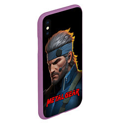 Чехол iPhone XS Max матовый Веном Снейк из игры Metal gear, цвет: 3D-фиолетовый — фото 2