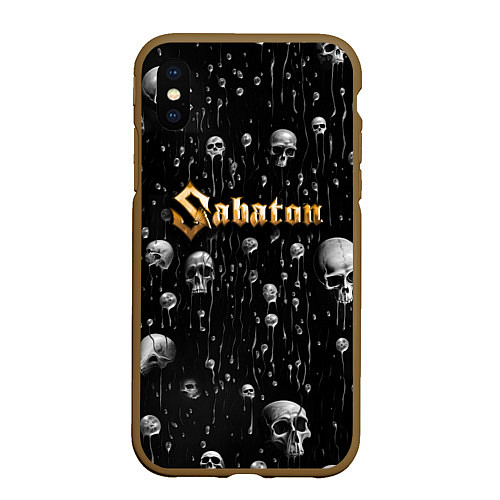 Чехол iPhone XS Max матовый Sabaton - rock / 3D-Коричневый – фото 1