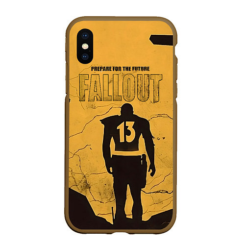 Чехол iPhone XS Max матовый Fallout 2 / 3D-Коричневый – фото 1