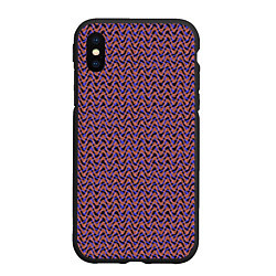 Чехол iPhone XS Max матовый Фиолетово-коричневые волнистые линии