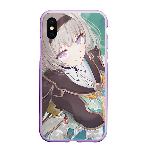 Чехол iPhone XS Max матовый Honkai Star Rail Firefly smile / 3D-Сиреневый – фото 1