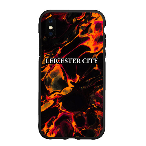 Чехол iPhone XS Max матовый Leicester City red lava / 3D-Черный – фото 1