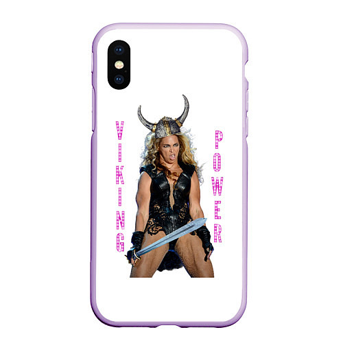 Чехол iPhone XS Max матовый Viking Power Beyonce / 3D-Сиреневый – фото 1