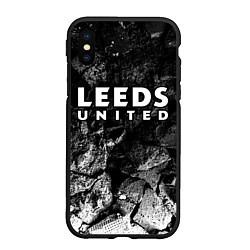 Чехол iPhone XS Max матовый Leeds United black graphite